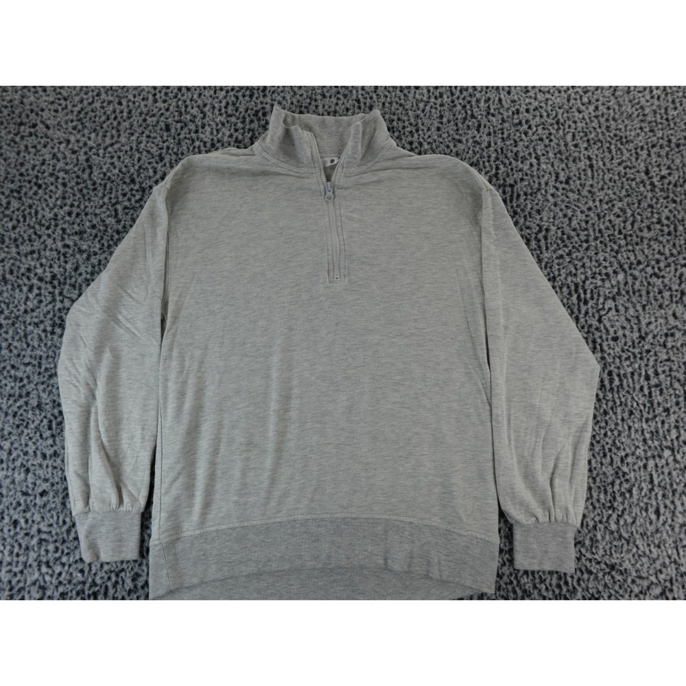 Three Dots Womens Quarter Zip Pullover Top Size‎ Medium Heather Gray